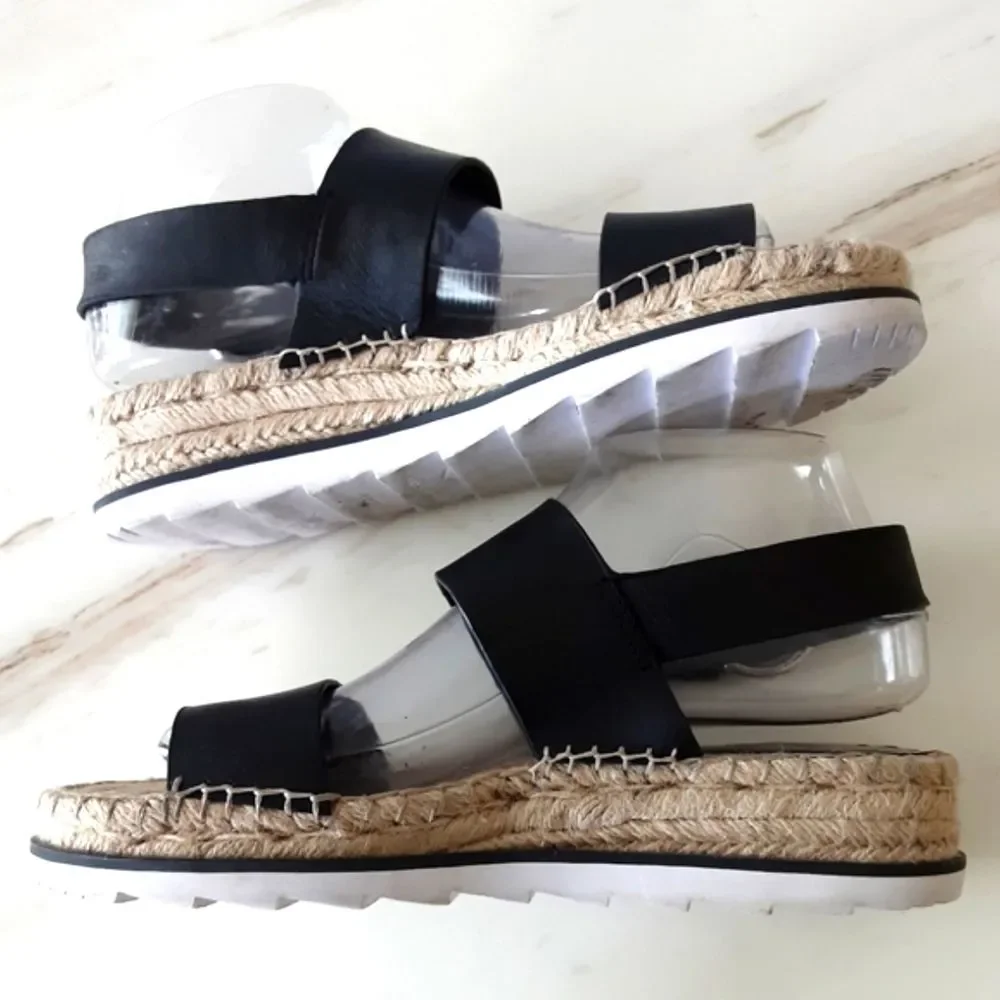 MARC FISHER DOUBLE STRAP ESPARDRILLE SANDAL SZ 7.5
